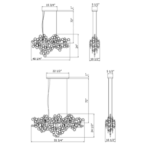 Mirella Trento Clustered Glass Linear Chandelier - view 10
