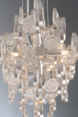 Trento Clustered Glass Linear Chandelier, in chrome - view 13