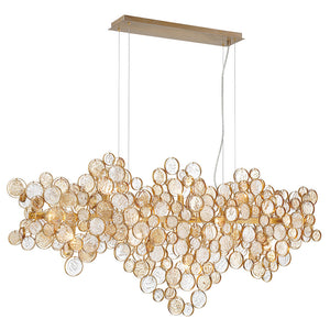 Trento Clustered Glass Linear Chandelier, in chrome - view 3