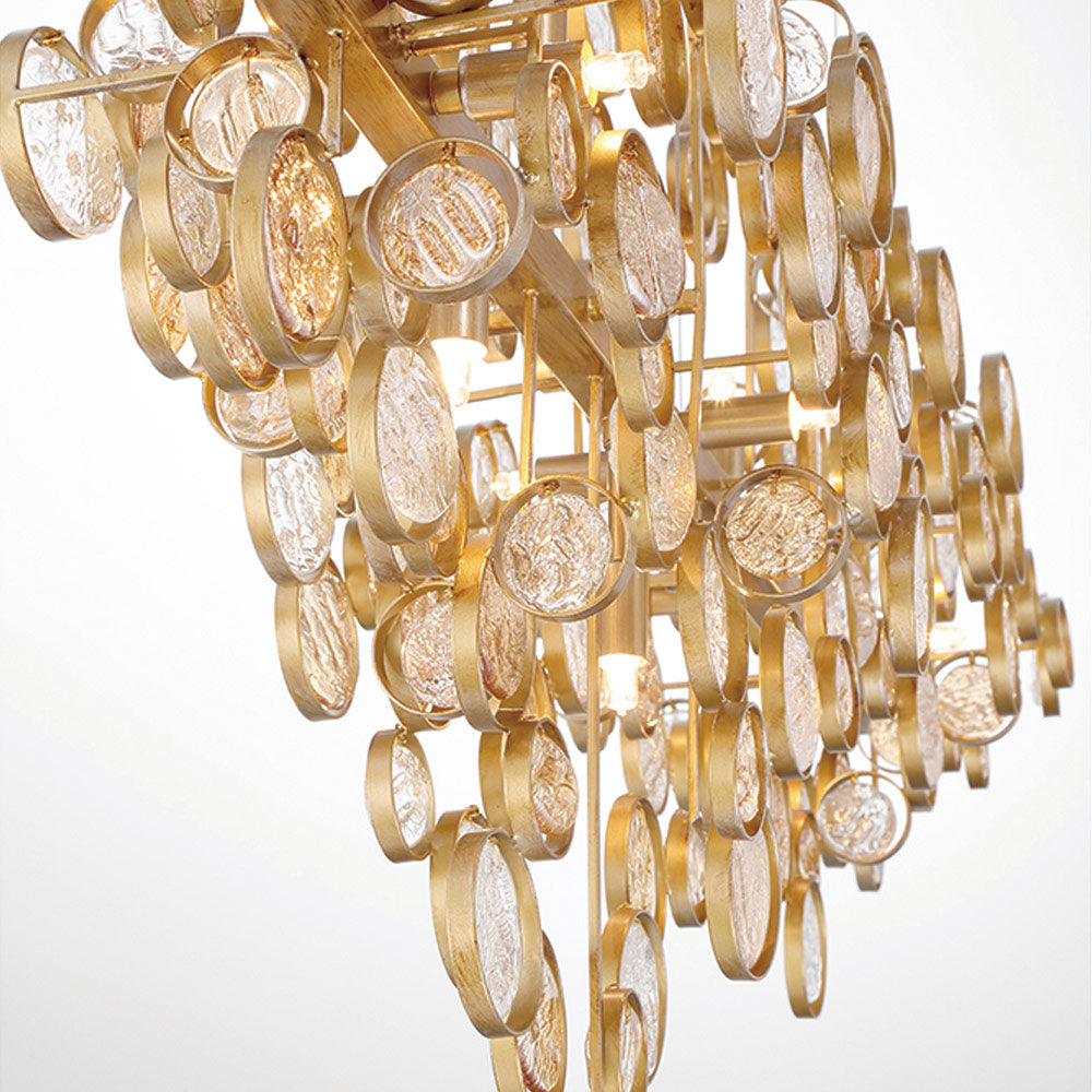 Trento Clustered Glass Linear Chandelier, in chrome - view 10