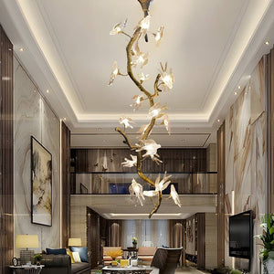 Crissy Branch Brass Bird Branch Staircase Chandelier - view 4