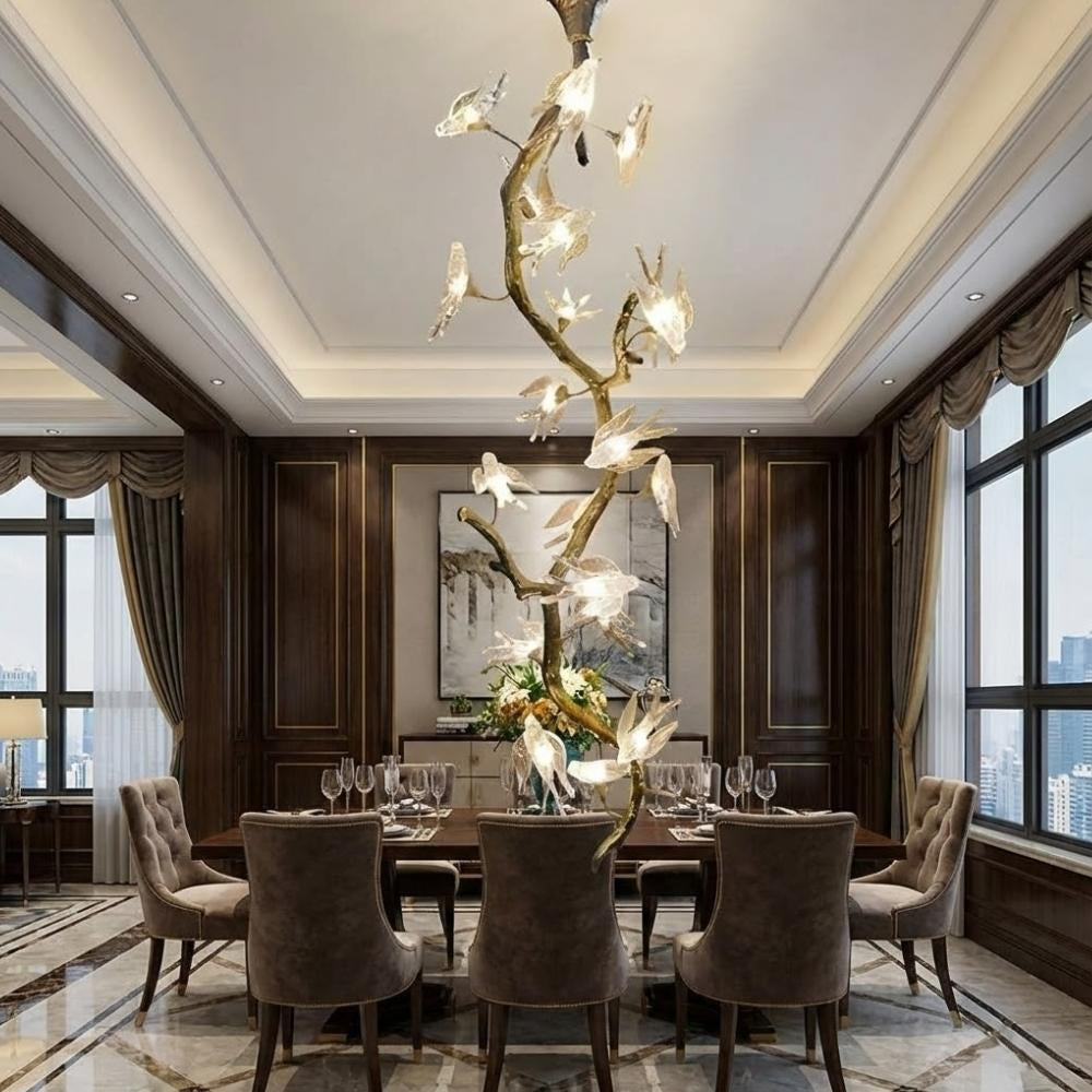 Crissy Branch Brass Bird Branch Staircase Chandelier - view 6