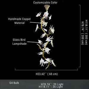 Crissy Branch Brass Bird Branch Staircase Chandelier - view 2