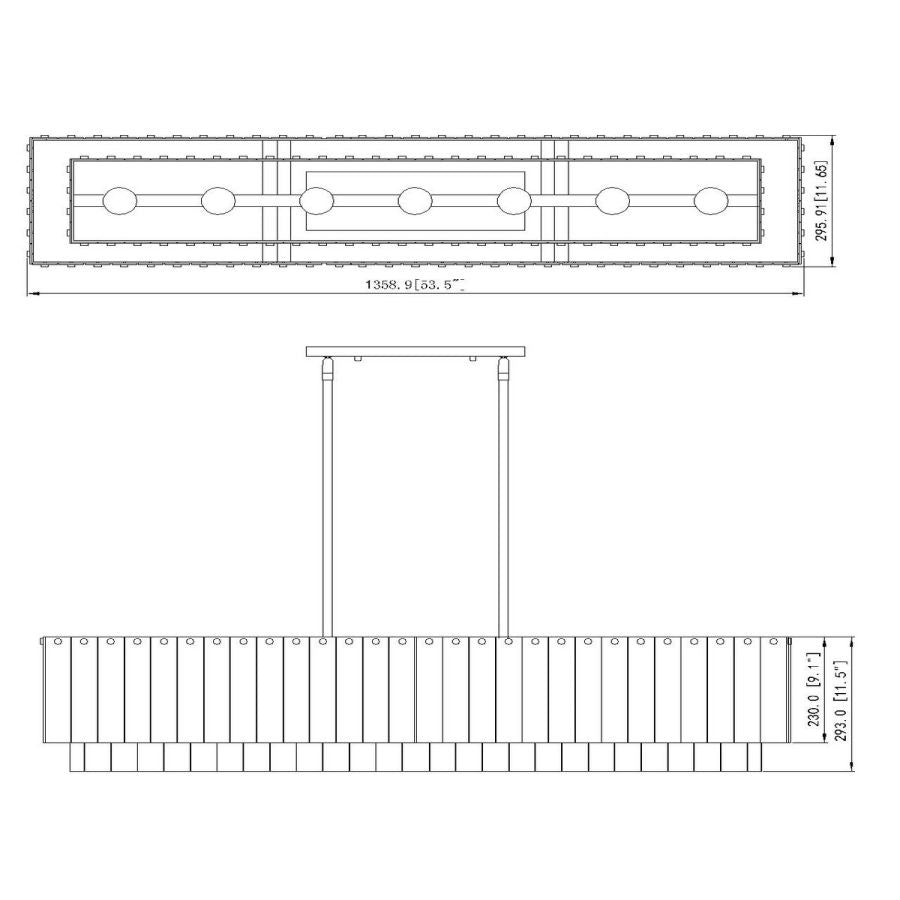 Z-Lite Linear Glass Chandelier - view 6