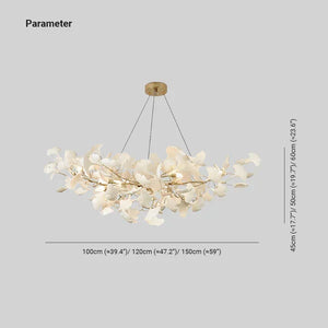 Modern Luxury Linear Ginkgo Ceramic Chandelier for Dining Room/Kitchen Island - view 6