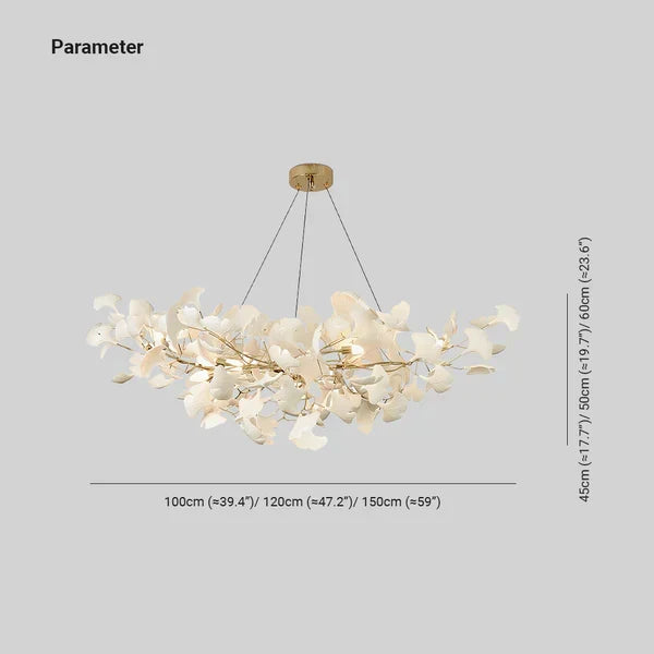 Modern Luxury Linear Ginkgo Ceramic Chandelier for Dining Room/Kitchen Island - view 6