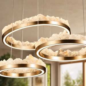Vast Realm Modern Multi-Tier Cluster Chandelier, crystal in brushed champagne gold - view 5
