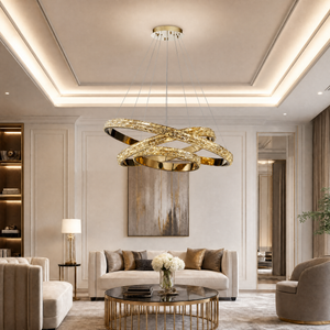 Vega Triple Ring Crystal Chandelier