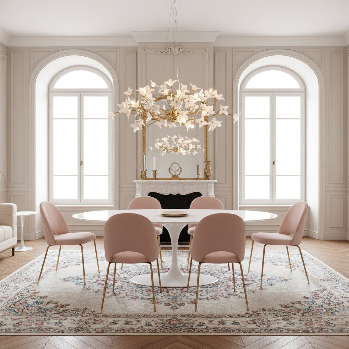 Veitchii Flower Branch Chandelier, brass - view 3