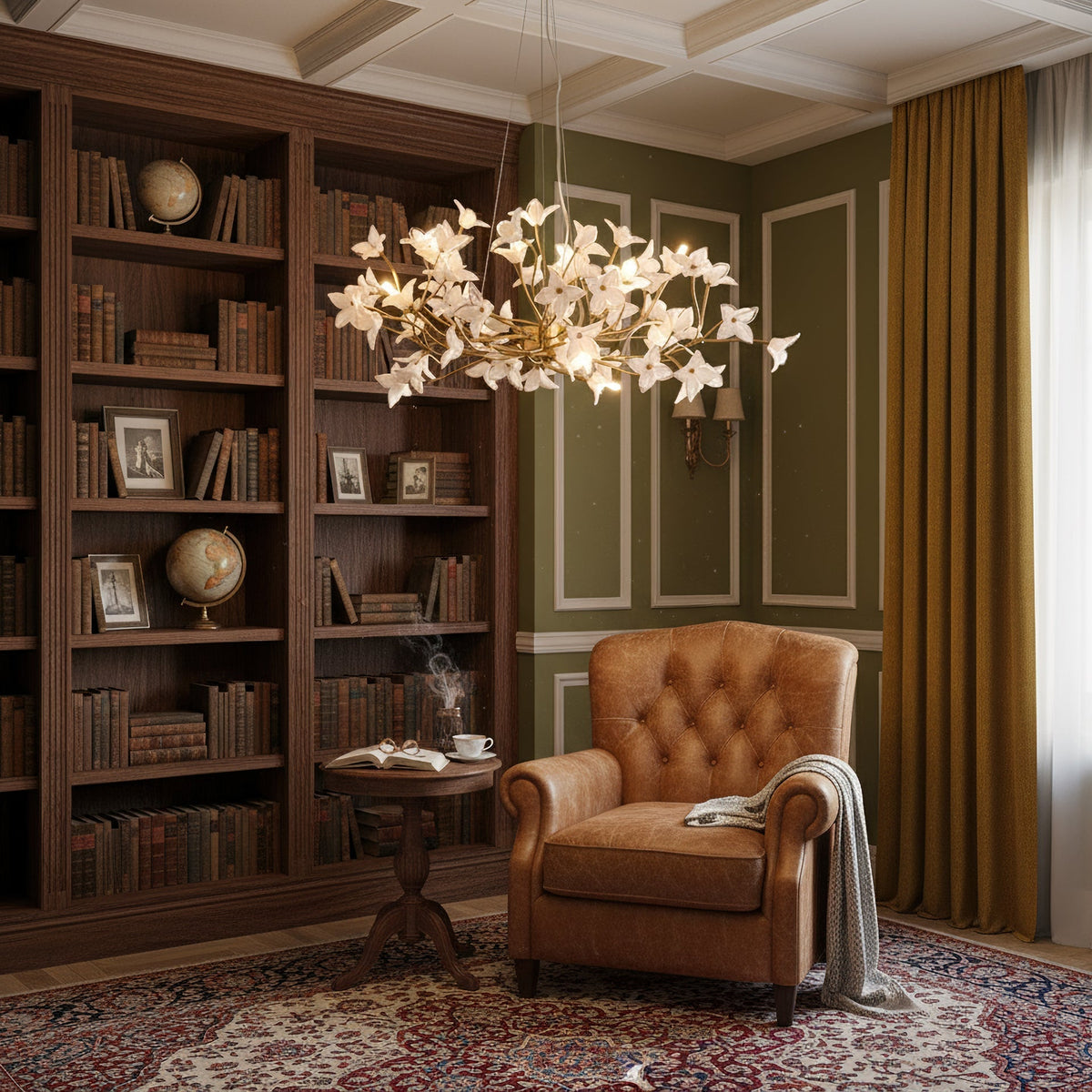 Veitchii Flower Branch Chandelier, brass - view 7
