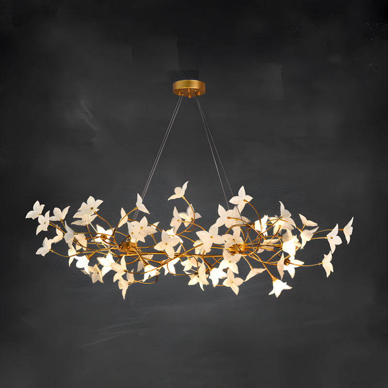 Veitchii Flower Branch Chandelier, brass - view 20