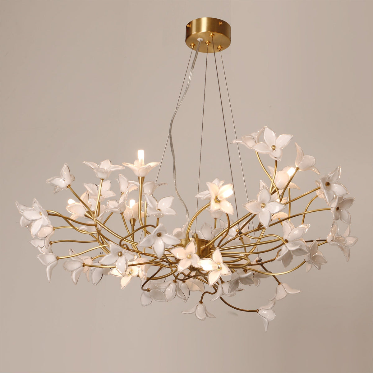 Veitchii Flower Branch Chandelier, brass - view 16