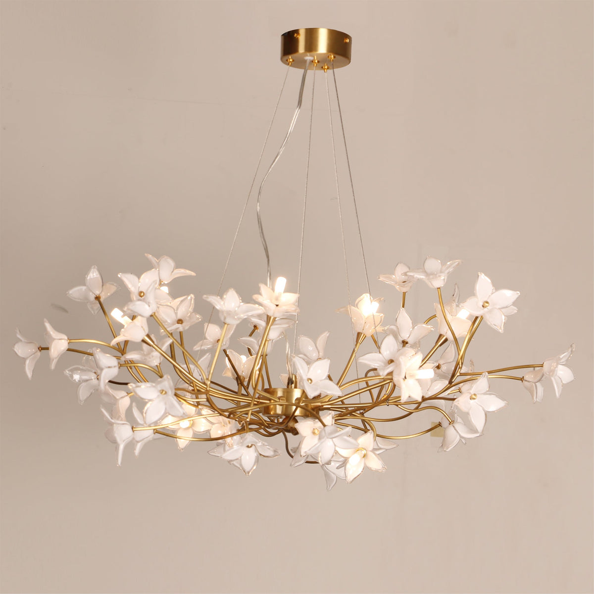 Veitchii Flower Branch Chandelier, brass - view 17