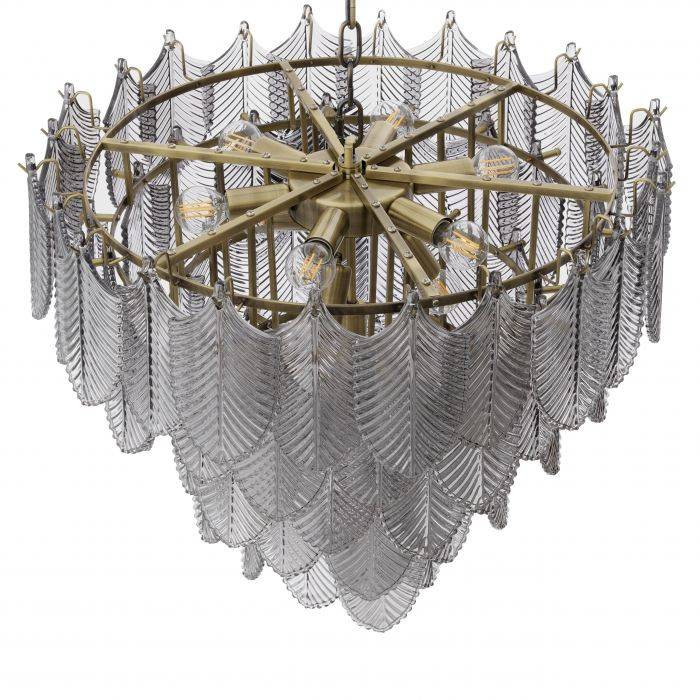 Verbier Modern Glass Chandelier S/L - Brass - view 3