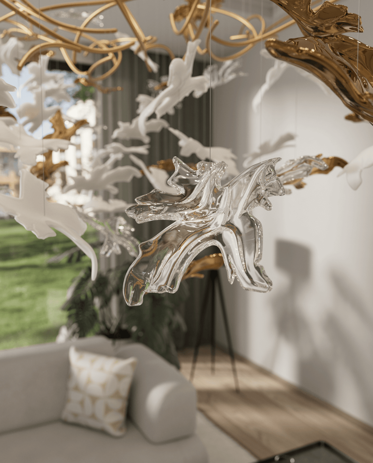 Vine Meteor Shower Crystal Spiral Chandelier - view 5