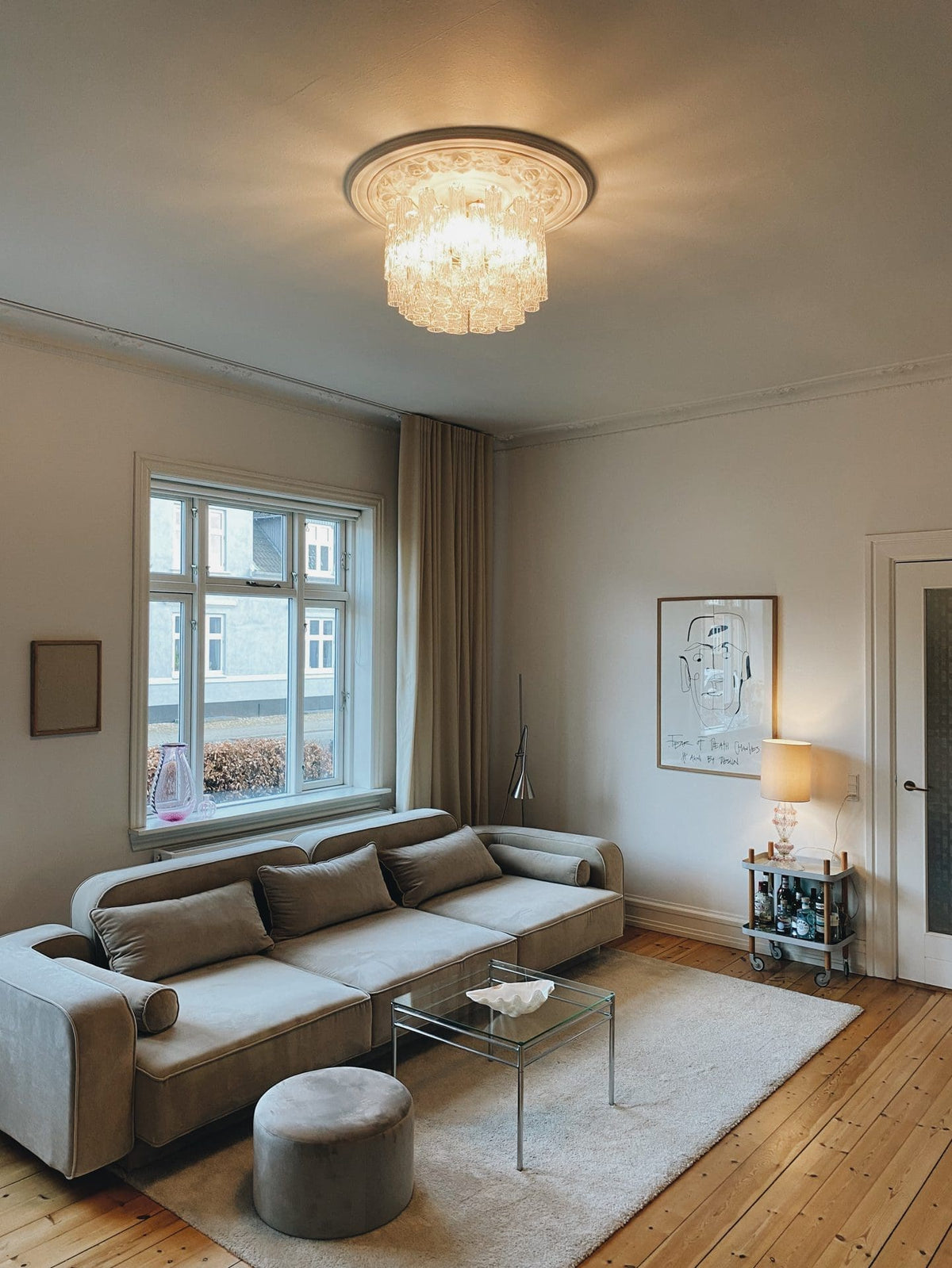 Vintage – Murano-Style chandelier for Venini – 1970 – Transparent