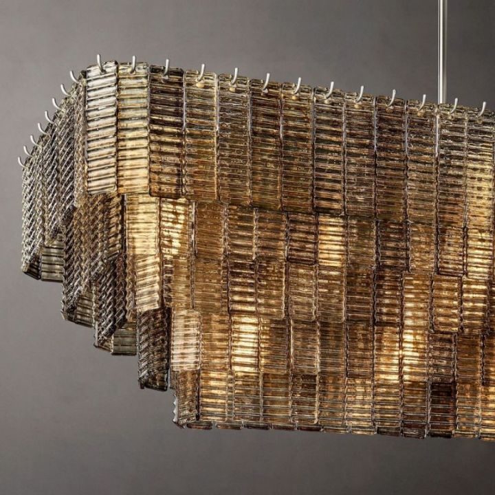Viraag Smoke Rectangle Chandelier 77", rectangular - view 6