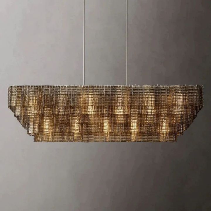 Viraag Smoke Rectangle Chandelier 77", rectangular - view 7