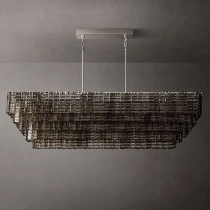 Viraag Smoke Rectangle Chandelier 77", rectangular - view 5