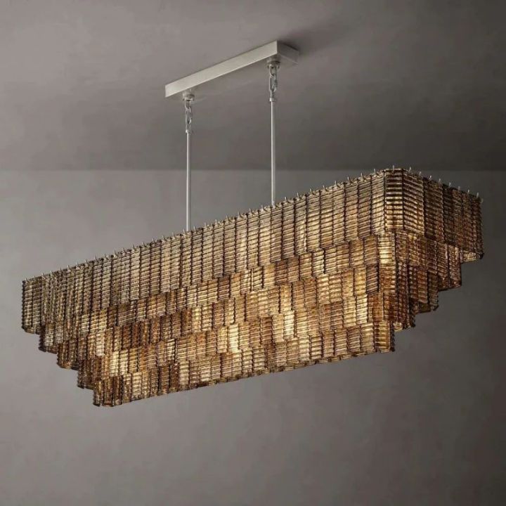 Viraag Smoke Rectangle Chandelier 77", rectangular - view 2