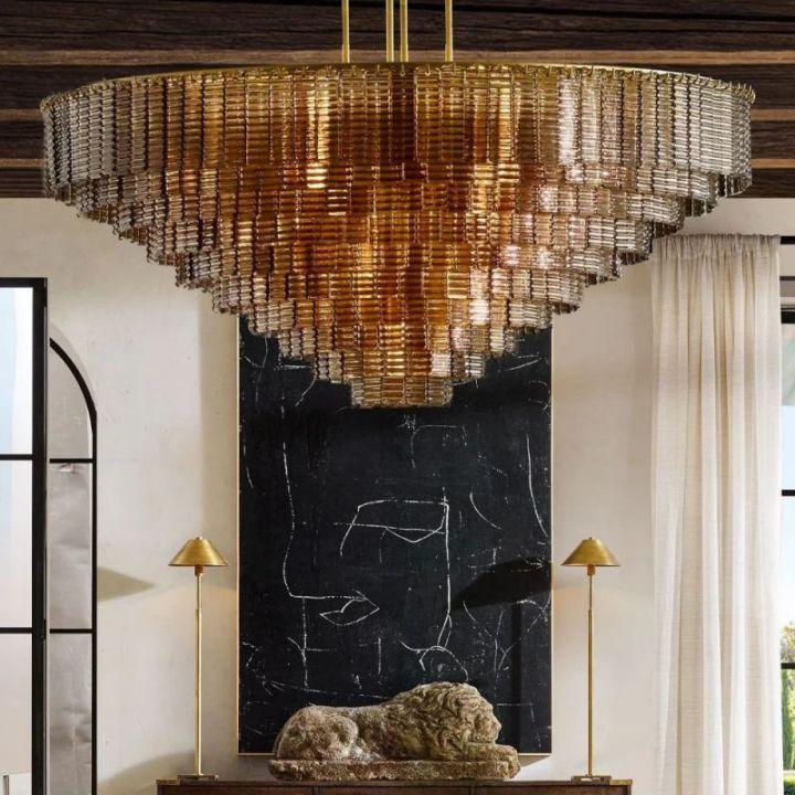 Selene Smoke Glass Round Chandelier 52" - view 4