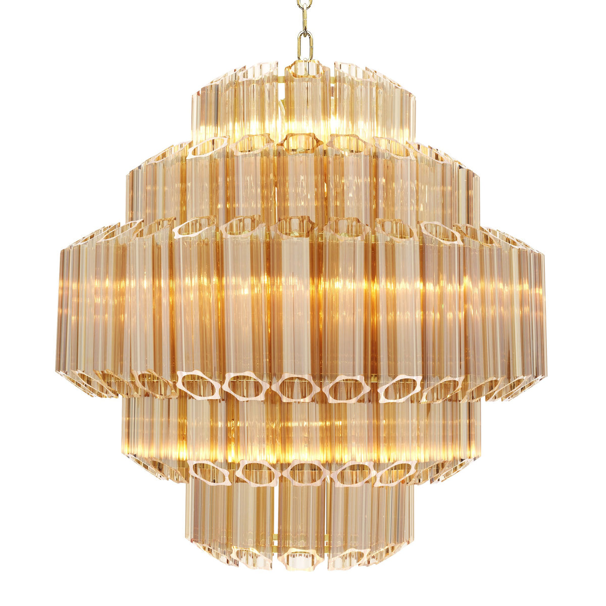 Vittoria S Modern Glass Chandelier - Gold - view 2