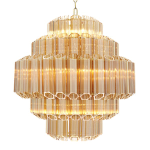 Vittoria S Modern Glass Chandelier - Gold - view 2