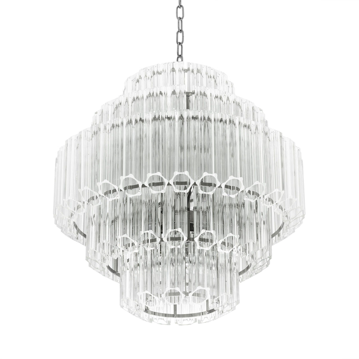 Vittoria S Modern Glass Chandelier - Nickel - view 2
