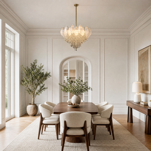 Vivienne Frosted Glass & Crystal Chandelier