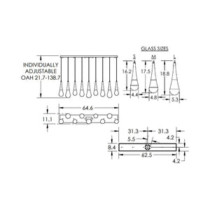 Water Drop Rectangle  LED Chandelier, rectangular - view 10