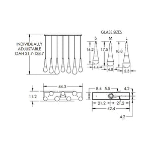 Water Drop Rectangle  LED Chandelier, rectangular - view 9