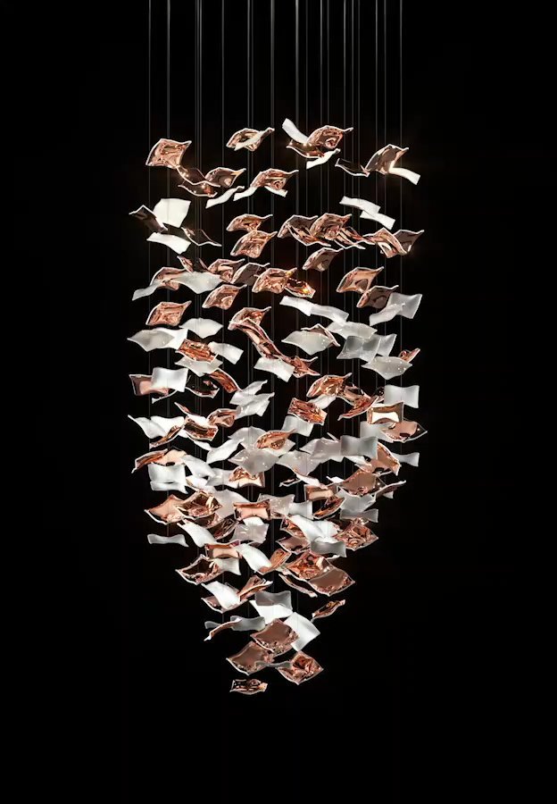 Galaxy Whispering Kerchiefs Meteor Shower Crystal Spiral Chandelier - view 2