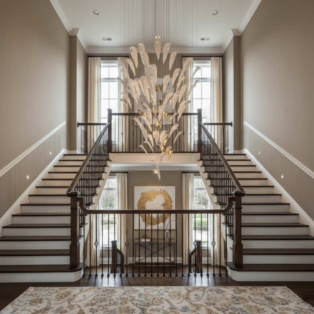 Galaxy White Feather Art Deco Chandelier - view 2