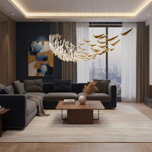 Galaxy White Feather Art Deco Chandelier - view 8