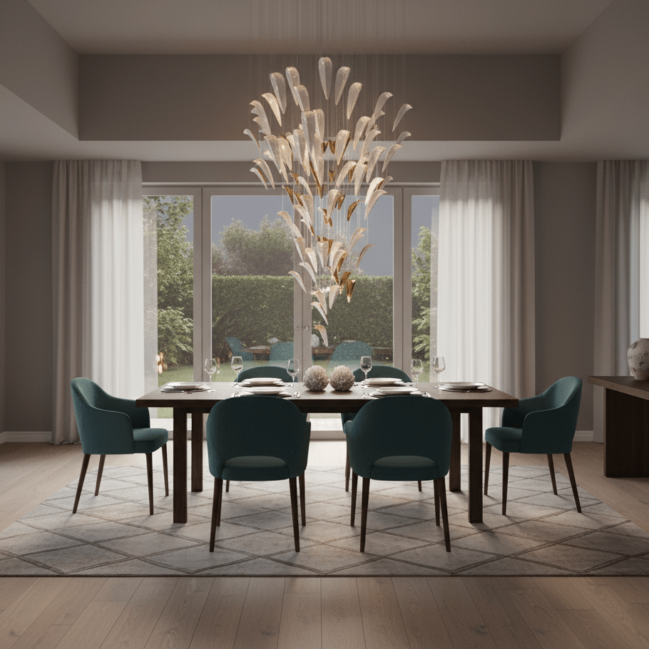 Galaxy White Feather Art Deco Chandelier - view 12