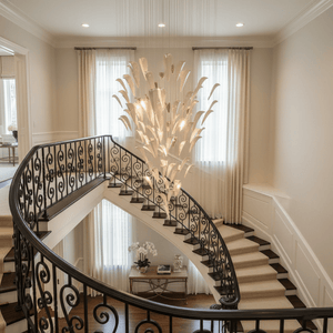 Galaxy White Feather Art Deco Chandelier - view 4