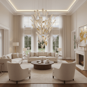 Galaxy White Feather Art Deco Chandelier - view 9
