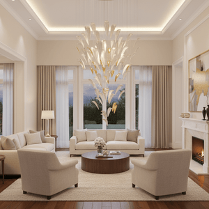 Galaxy White Feather Art Deco Chandelier - view 10