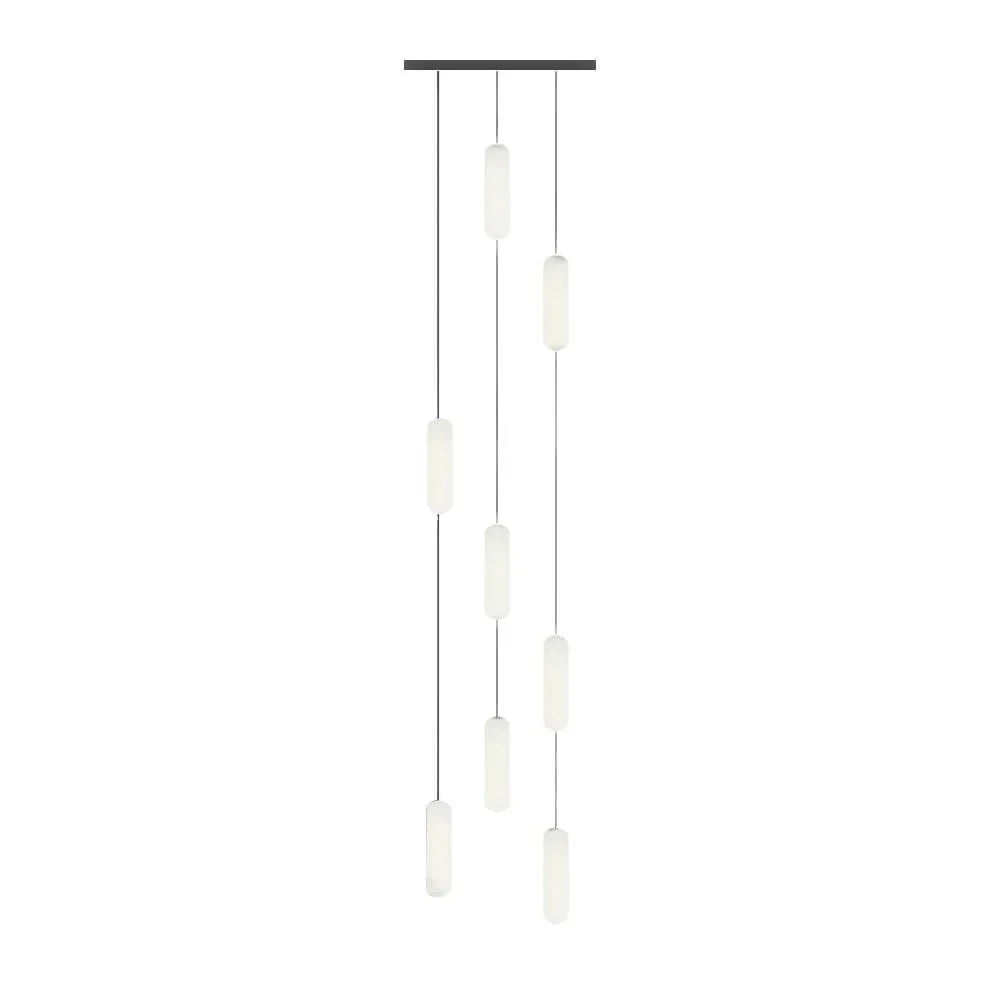 White Long Tube Multi Light Staircase Chandelier - view 10