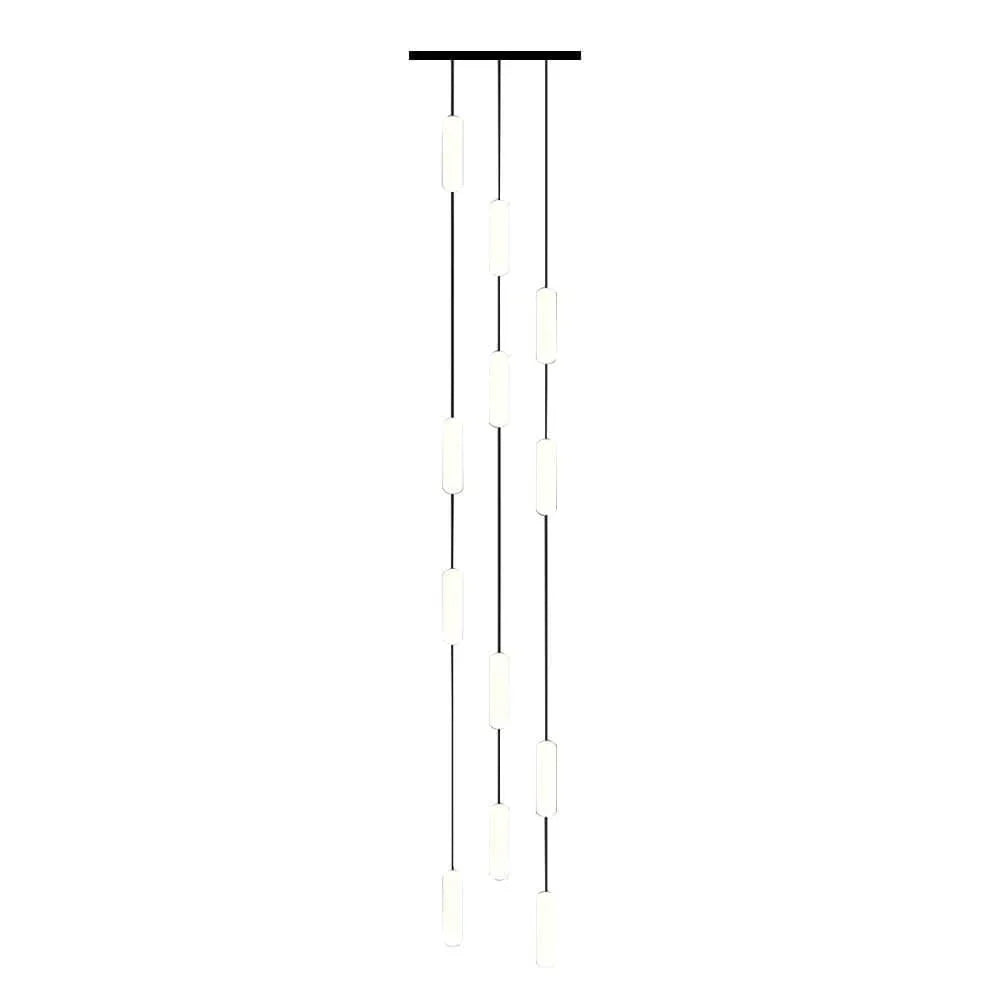 White Long Tube Multi Light Staircase Chandelier - view 11