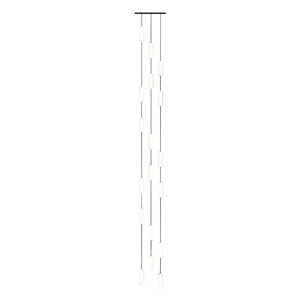 White Long Tube Multi Light Staircase Chandelier - view 12