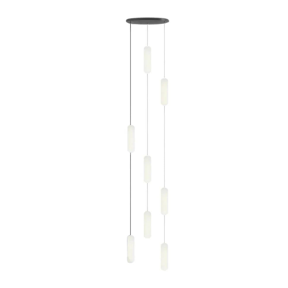 White Long Tube Multi Light Staircase Chandelier - view 14