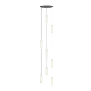 White Long Tube Multi Light Staircase Chandelier - view 14