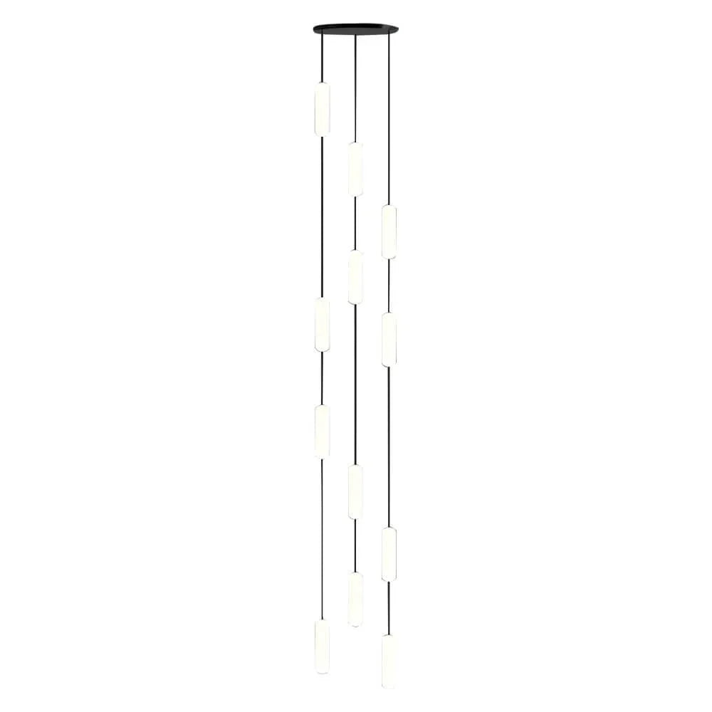 White Long Tube Multi Light Staircase Chandelier - view 15