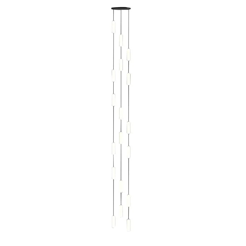 White Long Tube Multi Light Staircase Chandelier - view 16