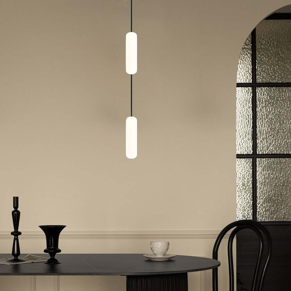 White Long Tube Multi Light Staircase Chandelier - view 3