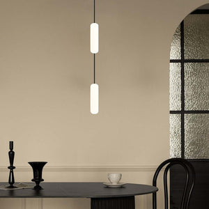 White Long Tube Multi Light Staircase Chandelier - view 3
