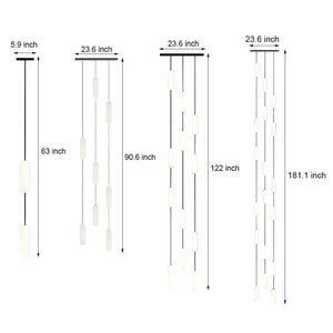 White Long Tube Multi Light Staircase Chandelier - view 8
