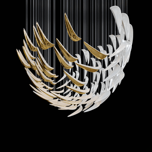Galaxy White Feather Art Deco Chandelier - view 15