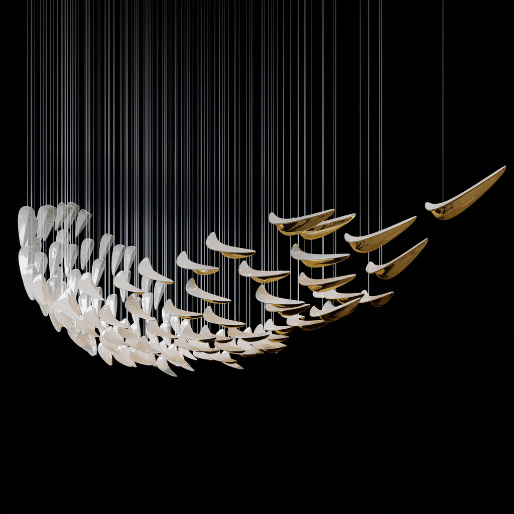 Galaxy White Feather Art Deco Chandelier - view 16